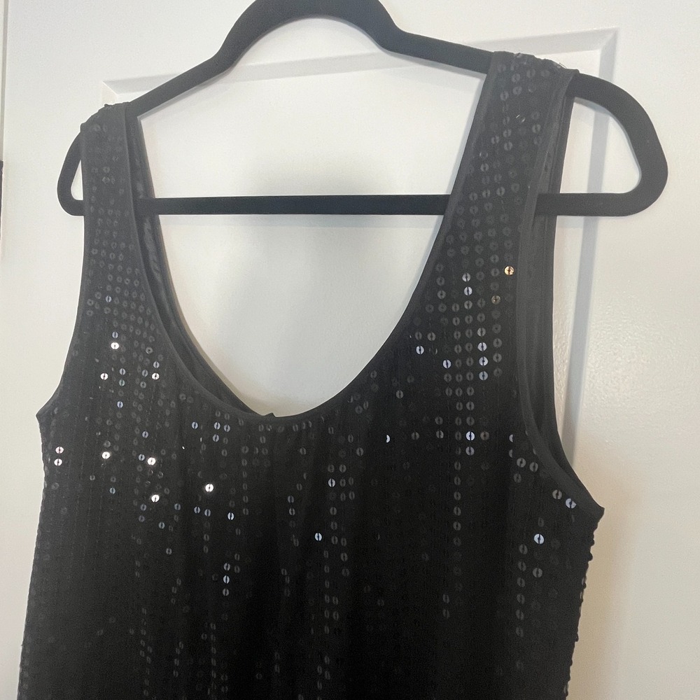 New York & Company Dress‎ Womens 16 Sleeveless Black Sequin Lined NEW YEARS EVE - Picture 3 of 12